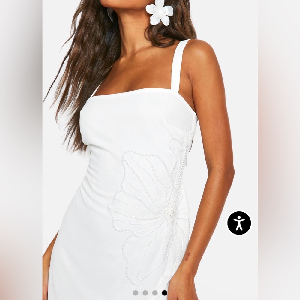 Embellished Sequin Floral Mini Dress